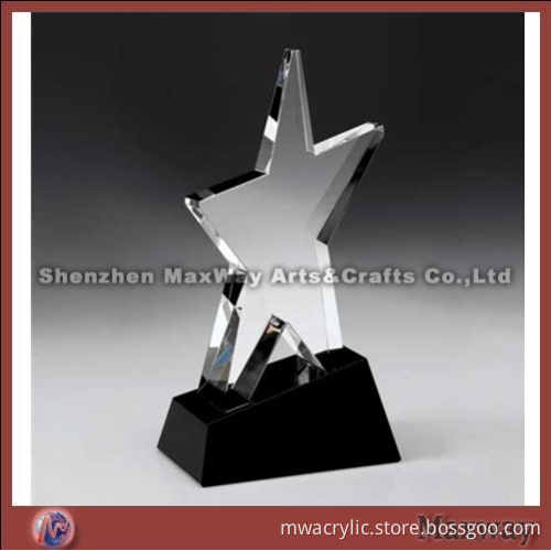 Custom Star Acrylic Trophy with Black Base